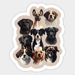 Dog Breeds Collage Sticker